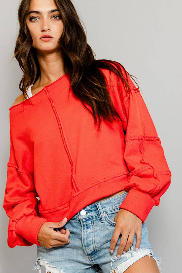 Cropped Sweatshirt | Red