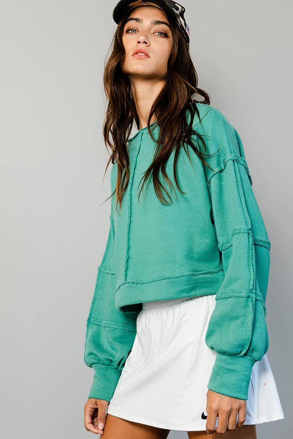 Cropped Sweatshirt | Green