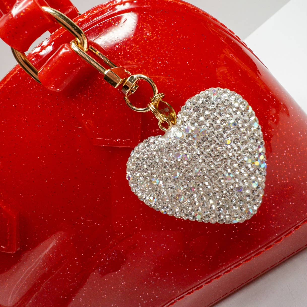 Cate Jelly Bag | Red Sparkle Heart Charm