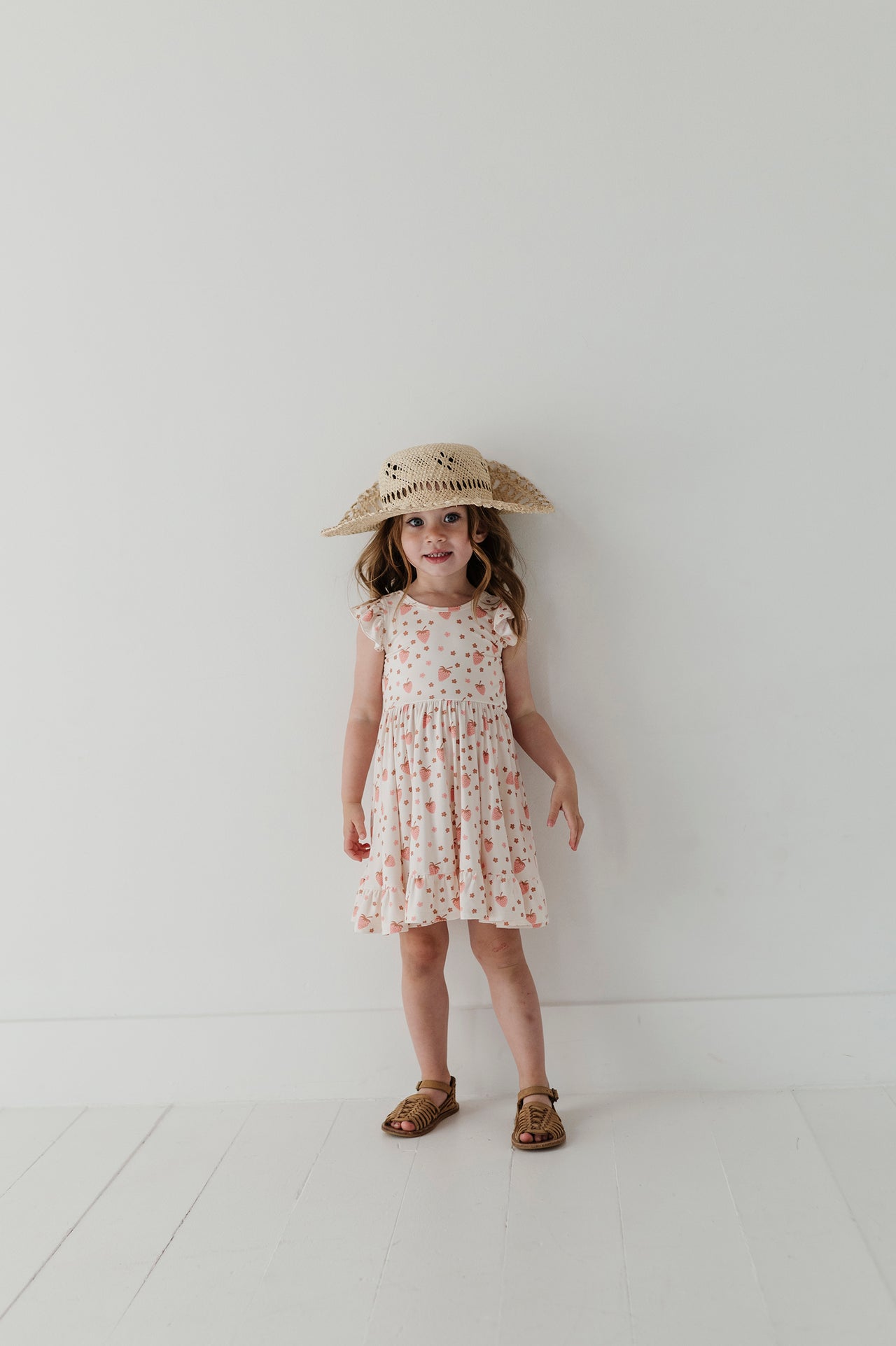 Girl's Sleeveless Twirl  Dress  | Strawberries