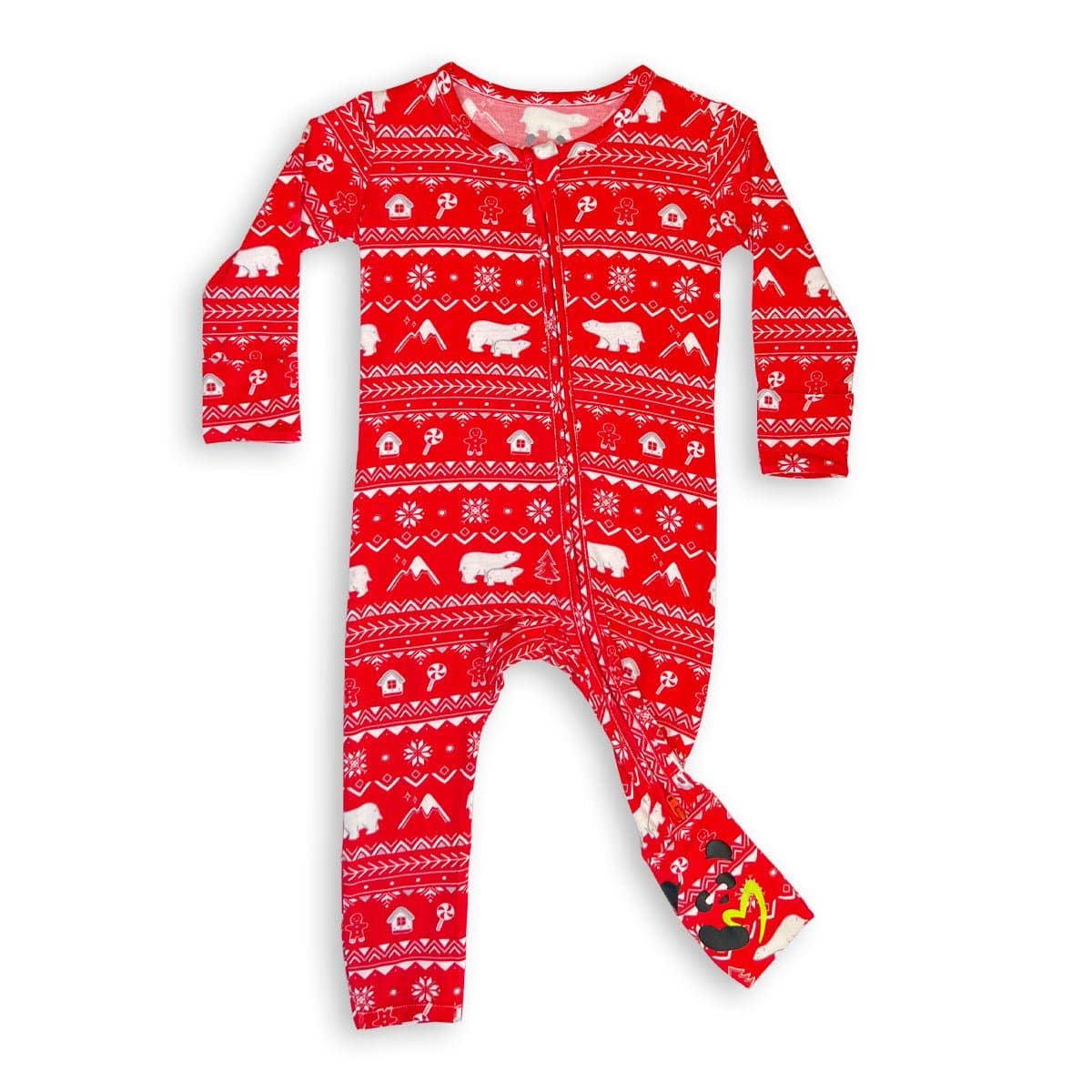 Polar Isle Red Bamboo Christmas Convertible Romper