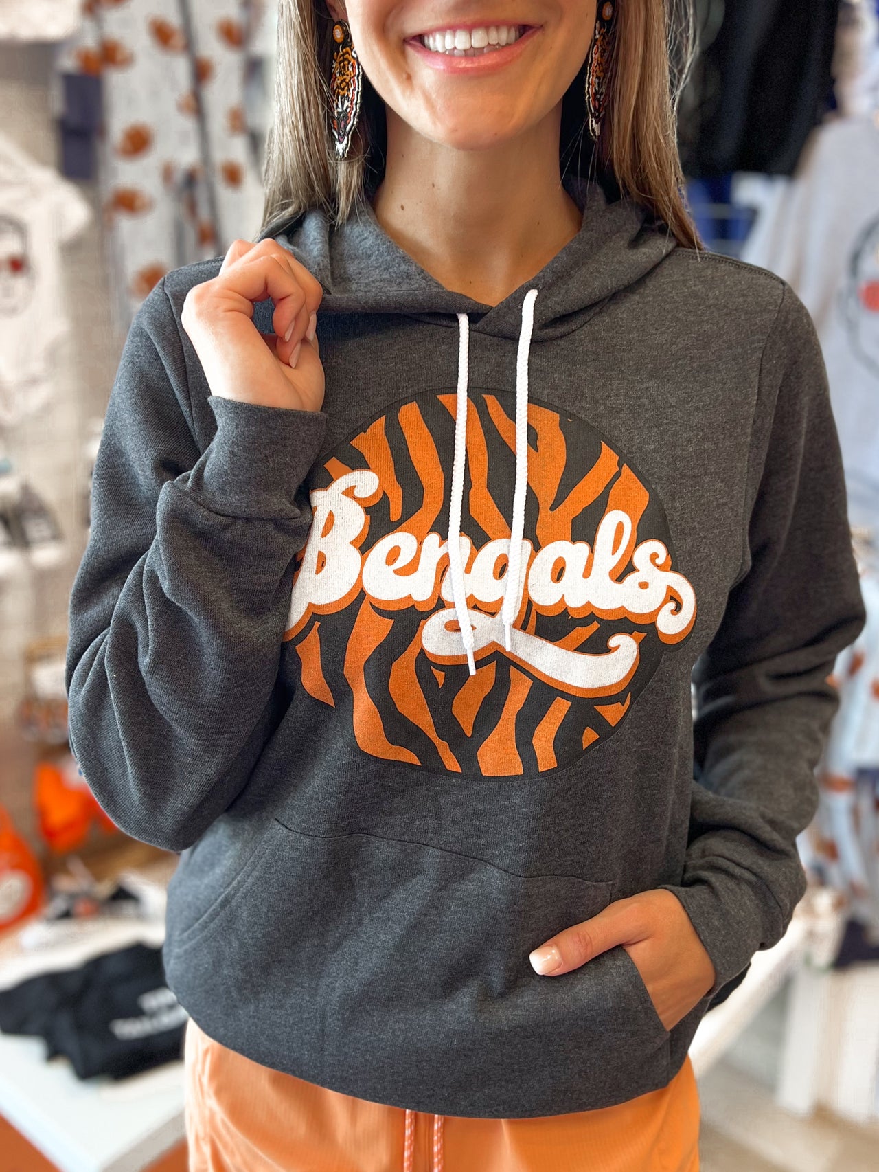 Retro Bengals Unisex Fleece Hoodie