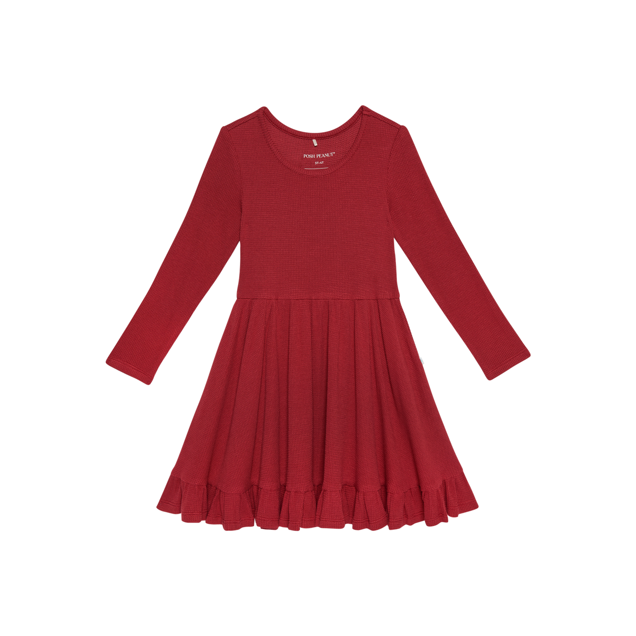 Ruffled Twirl Dress | Crimson Waffle **FINAL SALE**