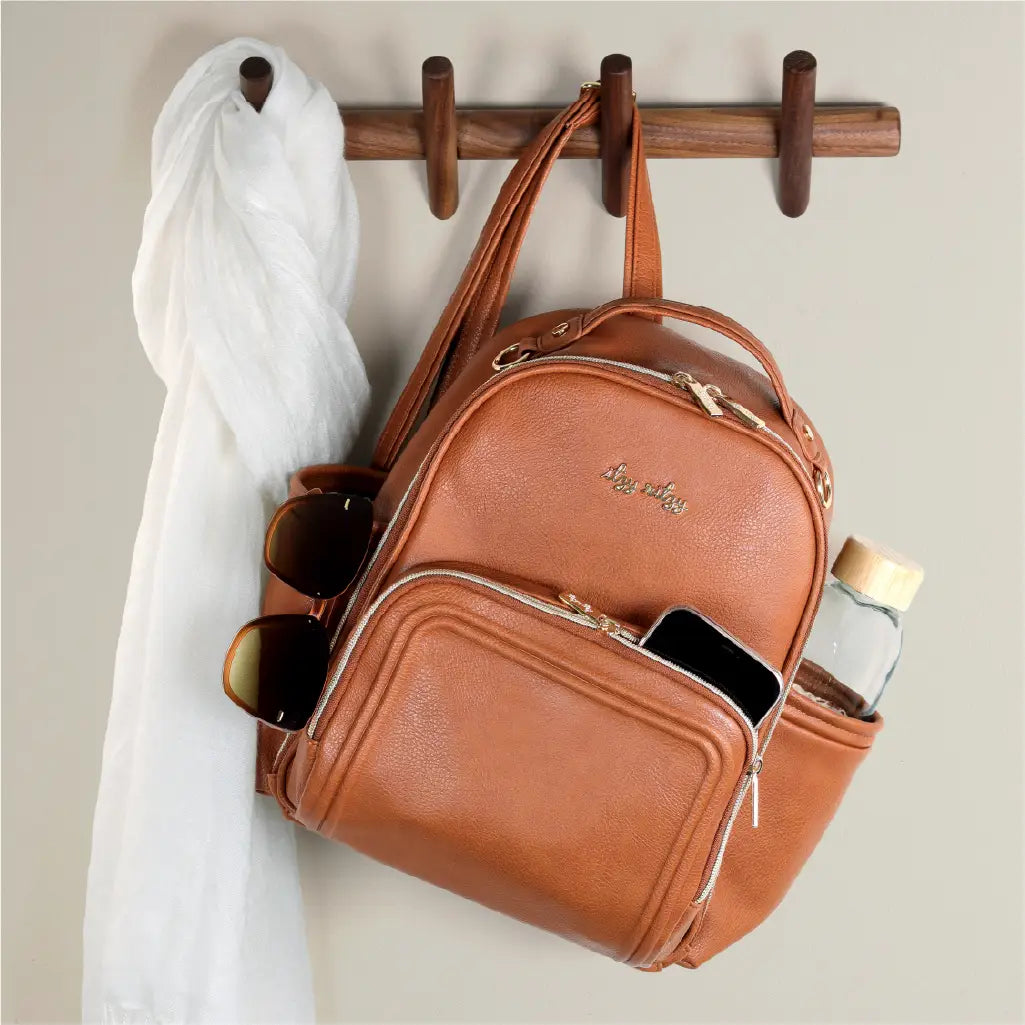 Cognac Itzy Mini Plus Diaper Bag Backpack