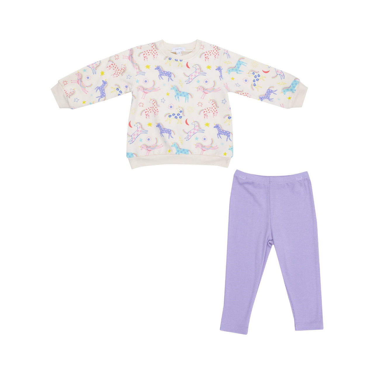 French Terry Puffy Oversized Sweatshirt+Legging Set | Fun Unicorns