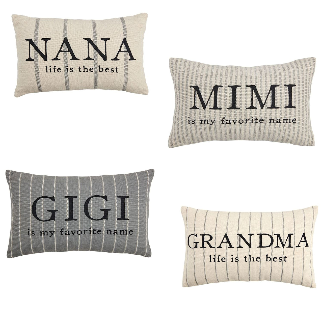 Gigi is My Favorite Name Striped Pillow