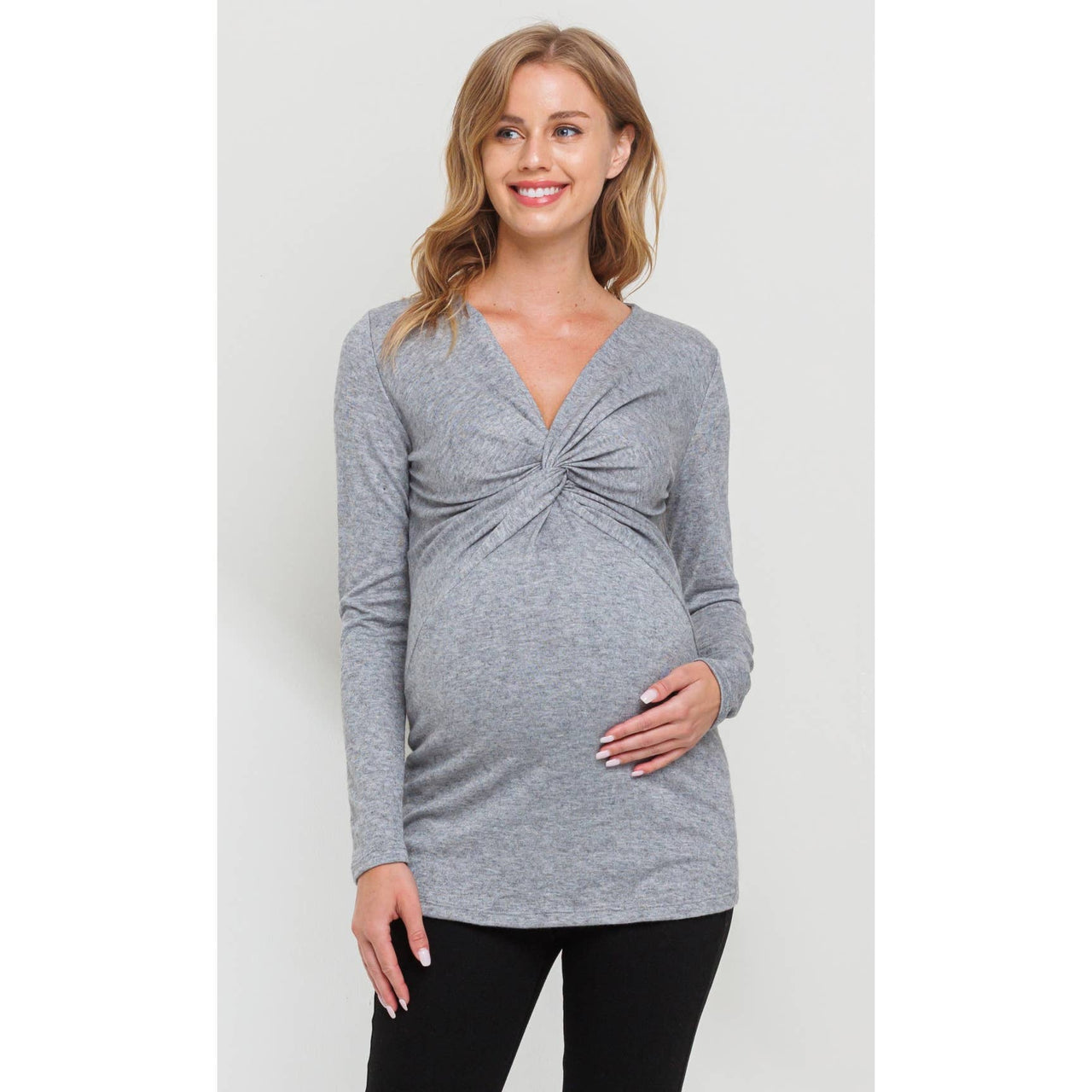 Twist Front Long Sleeve Nursing Top