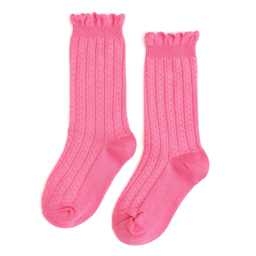 Frill Knee High Socks | Taffy Pink