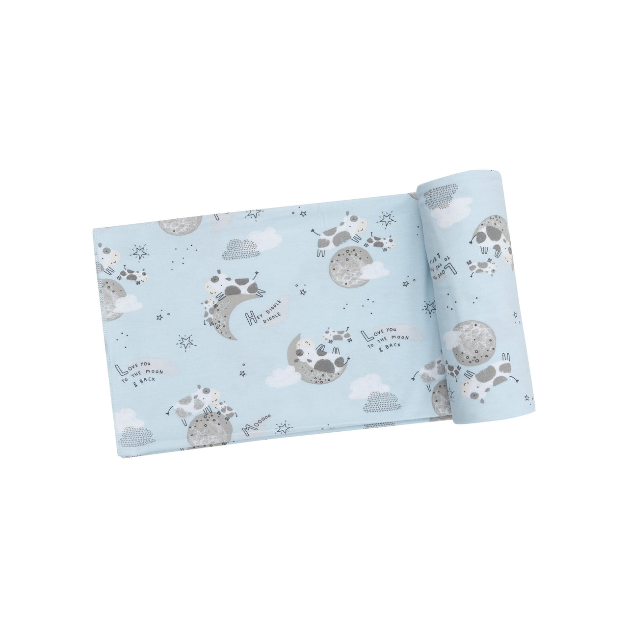 Bamboo Swaddle Blanket | I Love You to the Moon Cows