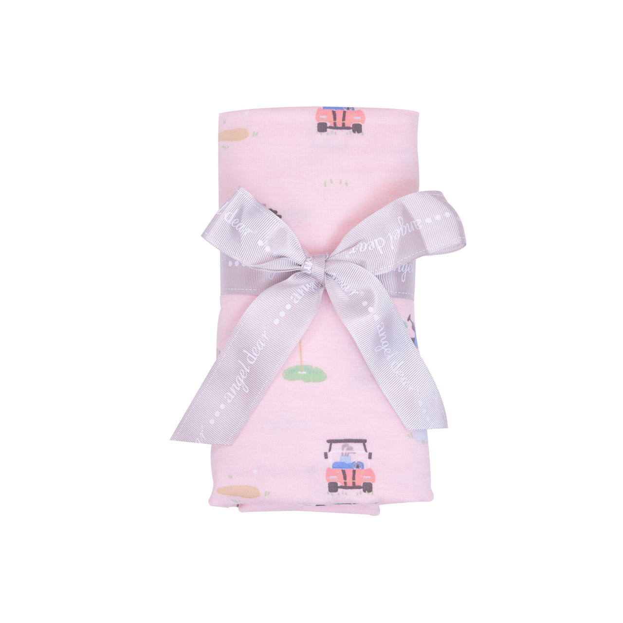 Bamboo Swaddle Blanket | Golf Carts Pink