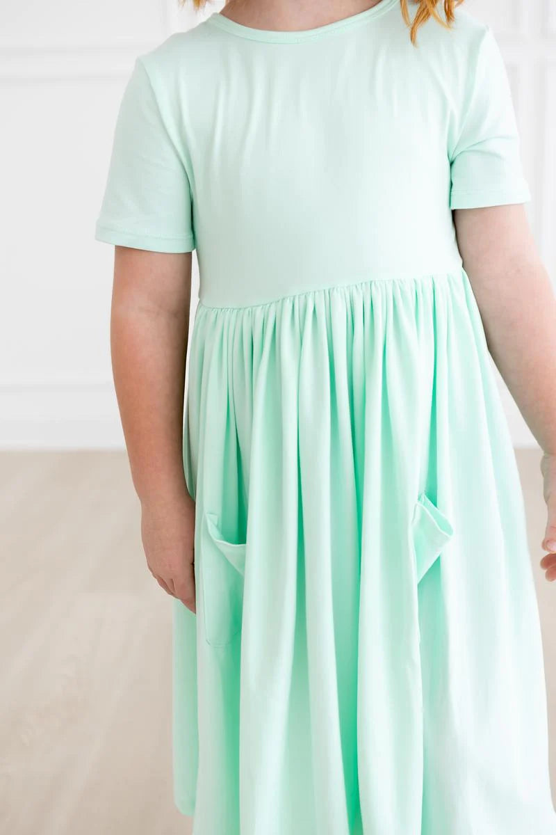 Pastel Green Pocket Twirl Dress ** FINAL SALE **