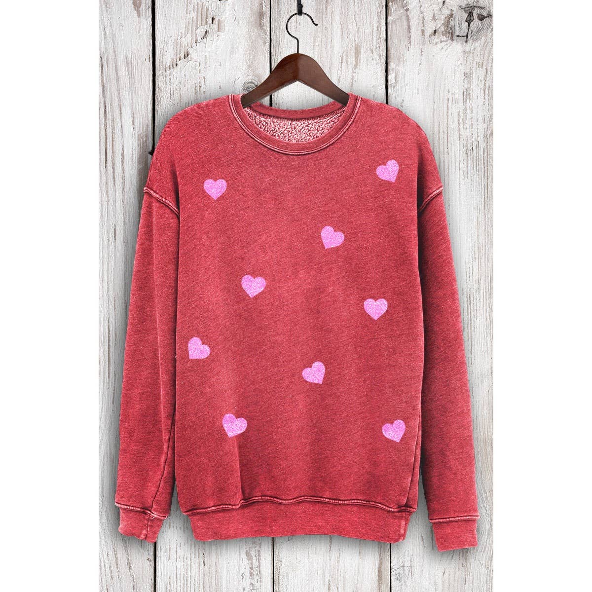 Heart All Over Glitter Mineral Sweatshirt