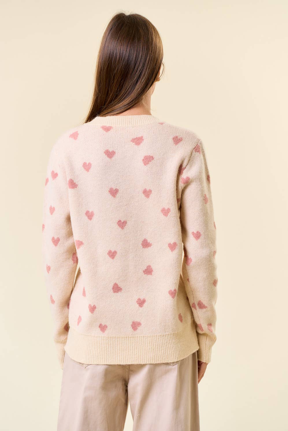 V- Neck Heart Sweater