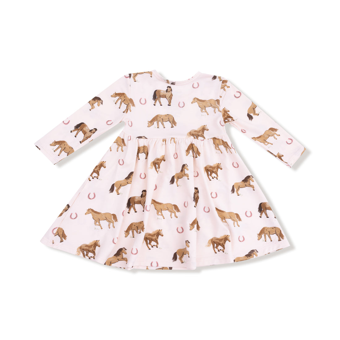 Twirly Long Sleeve Dress | Horses Pink