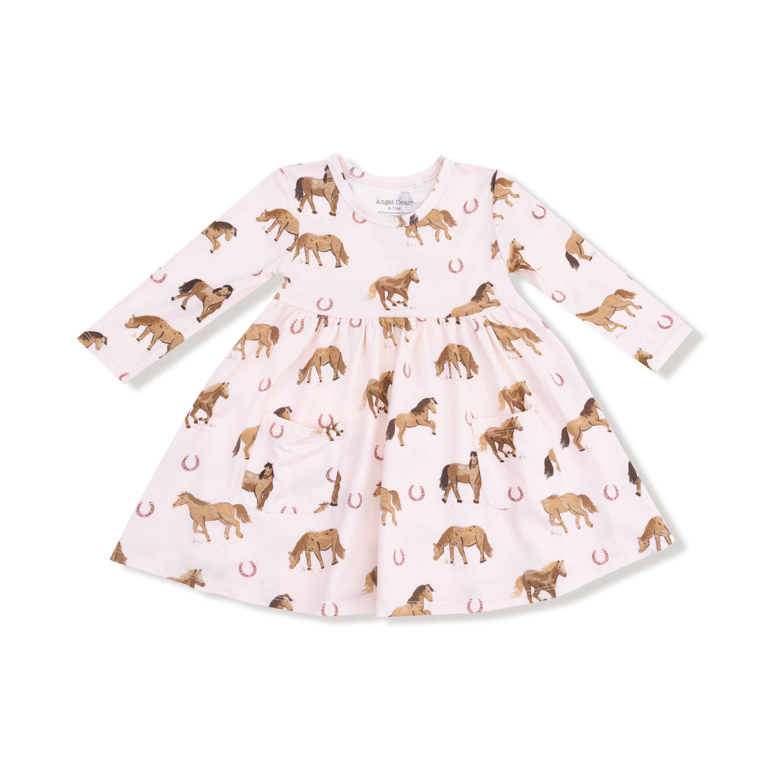 Twirly Long Sleeve Dress | Horses Pink