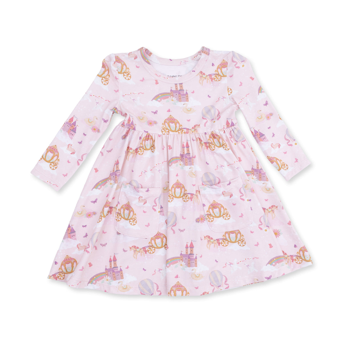 Twirly Long Sleeve Dress + Biker Short | Princess Unicorns and Castle
