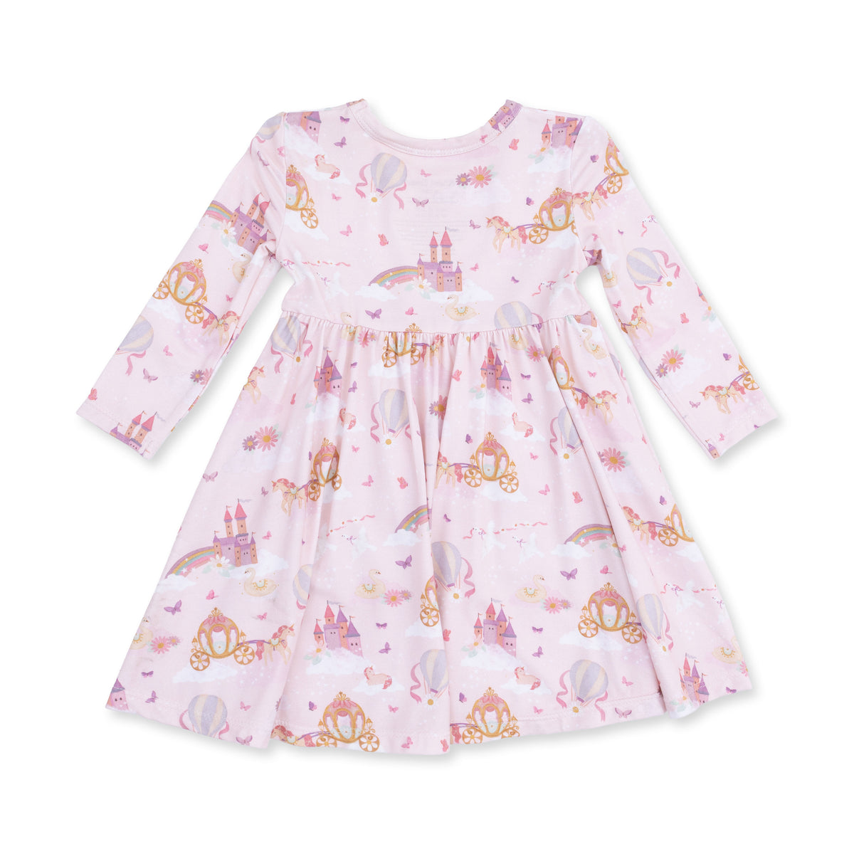 Twirly Long Sleeve Dress + Biker Short | Princess Unicorns and Castle