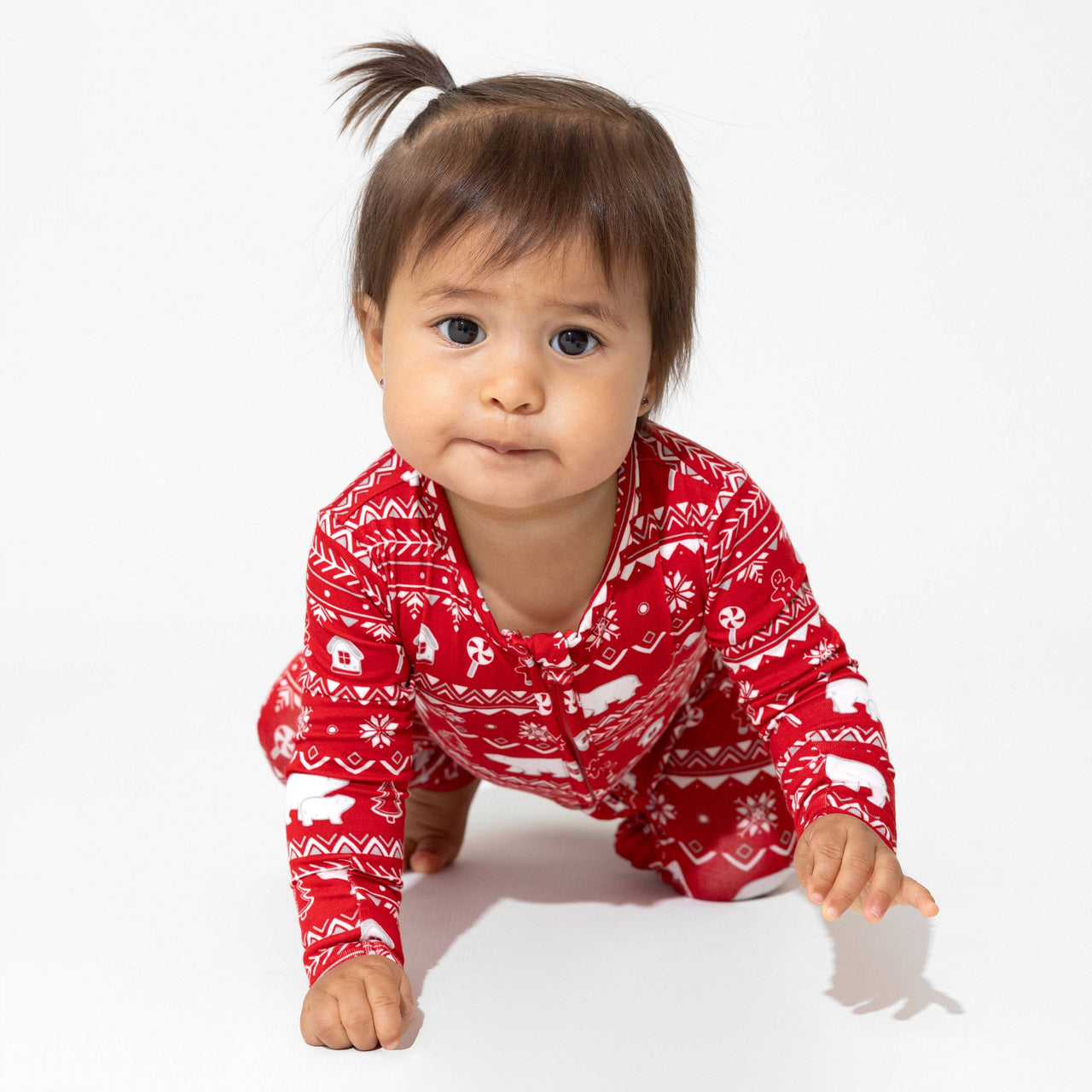 Polar Isle Red Bamboo Christmas Convertible Romper