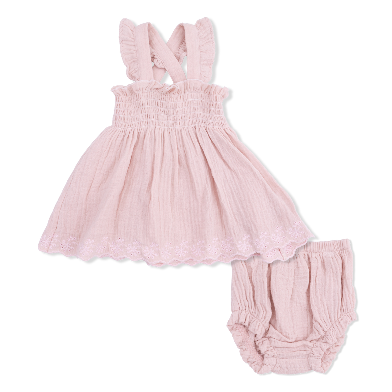Smocked Top with Bloomer | Solid Muslin Lotus