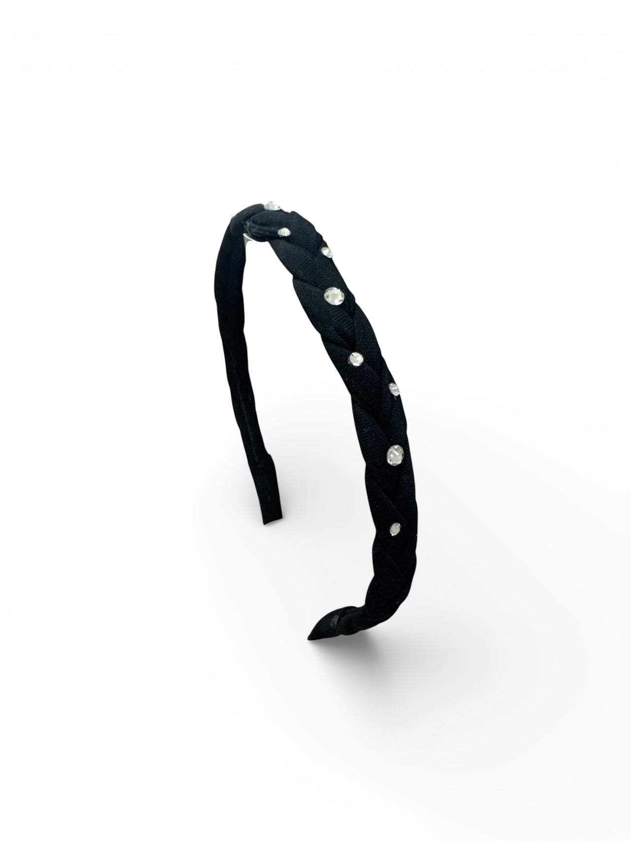 Braided Rhinestone Thin Headband