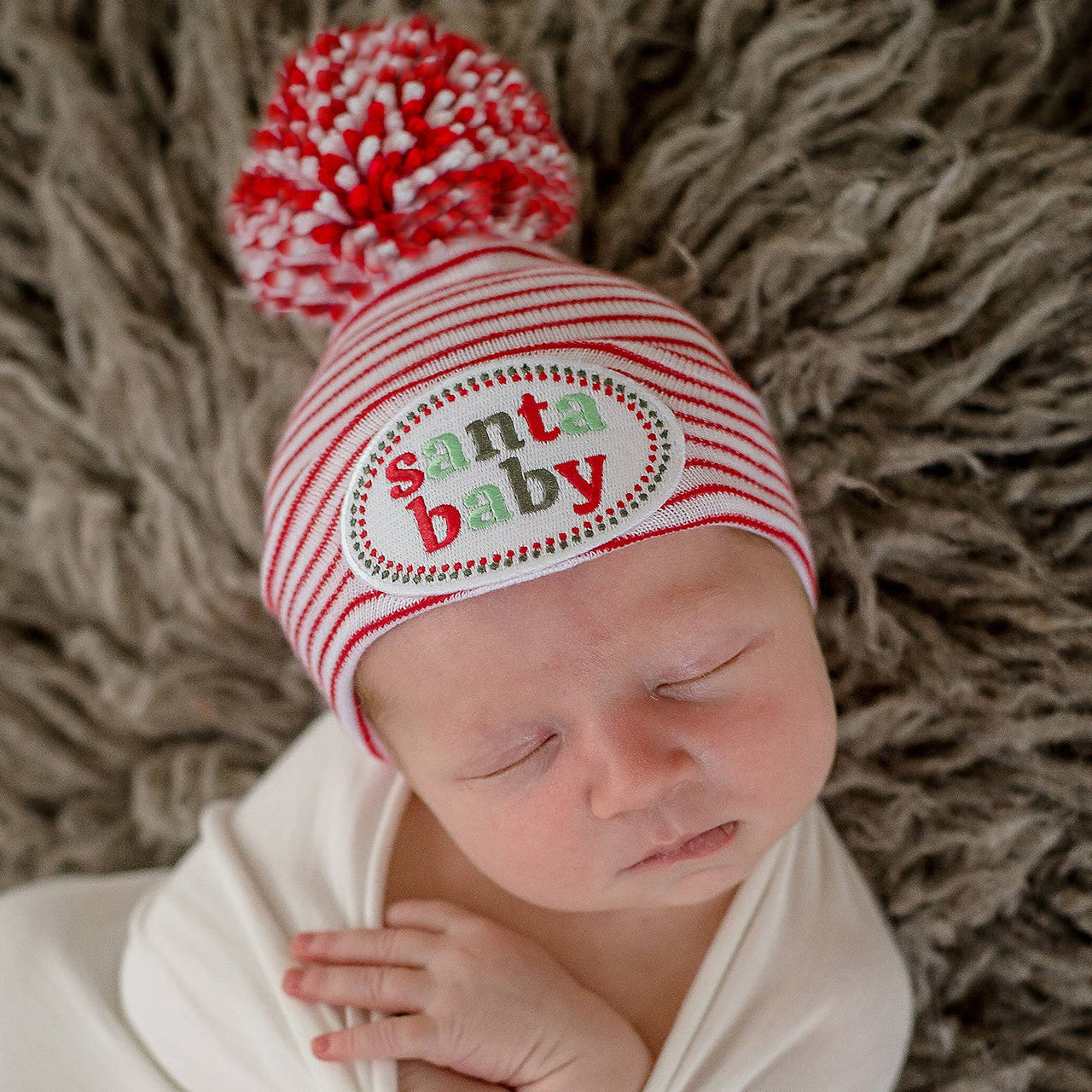 Striped Santa Baby Newborn Hat