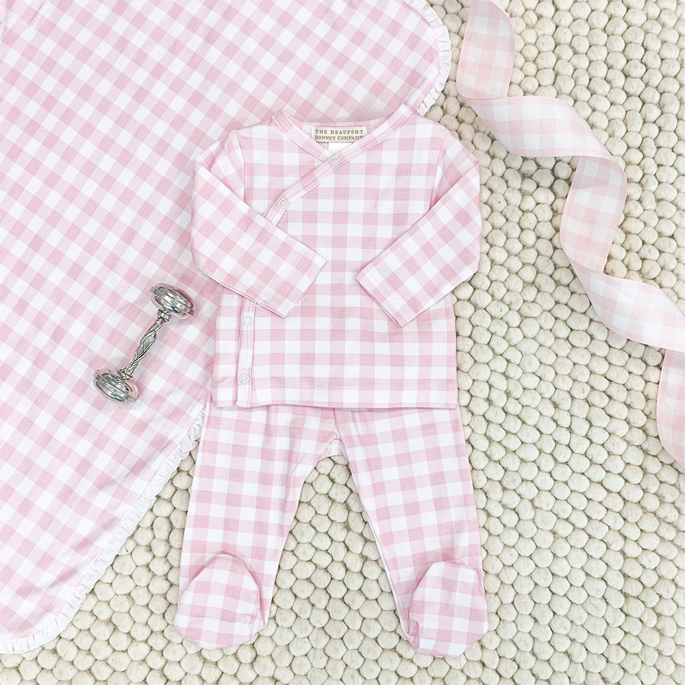 Baby Buggy Blanket | Palm Beach Pink Gingham with Worth Avenue White