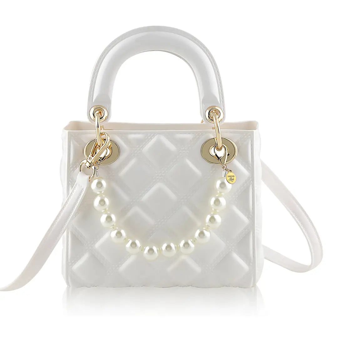 Pearl Quilted Jelly Bag | White