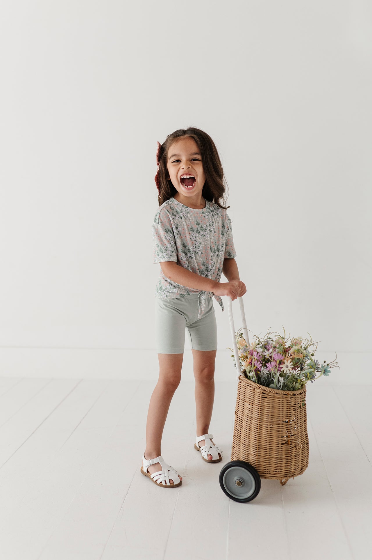 Girl's Biker Shorts | Aqua Grey