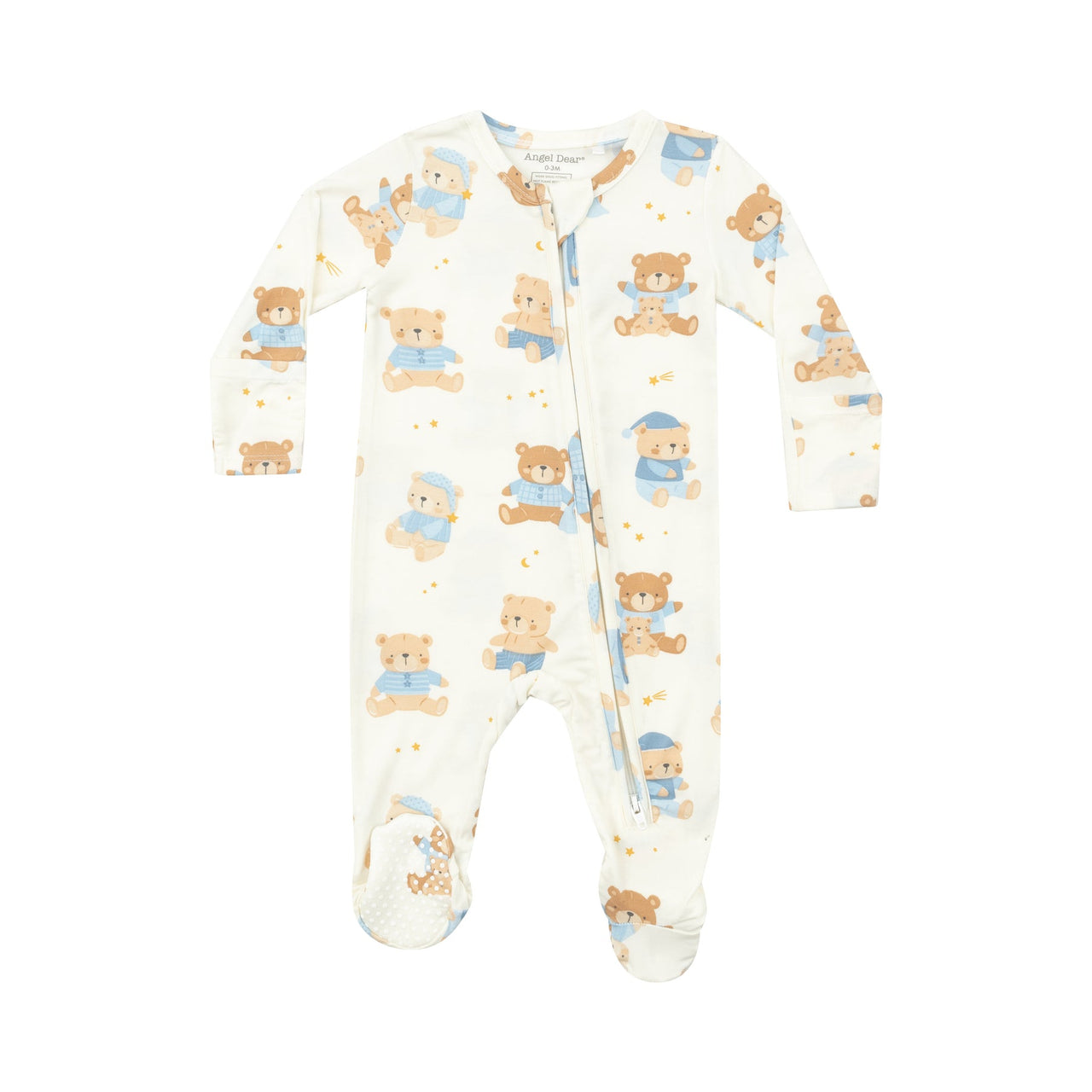 2-Way Zip Footie | Teddy Bears Blue