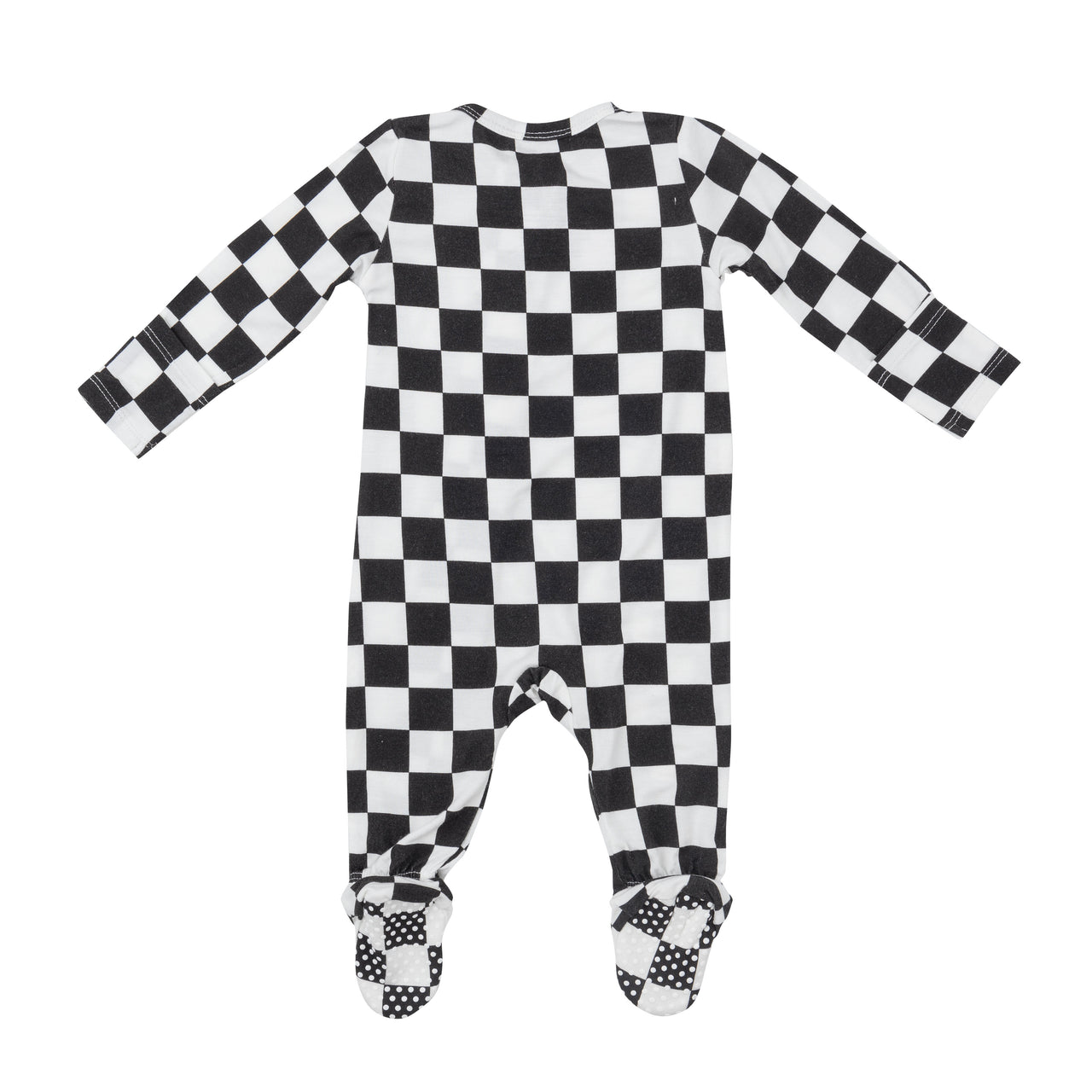 2-Way Zip Footie | Black Checkerboard