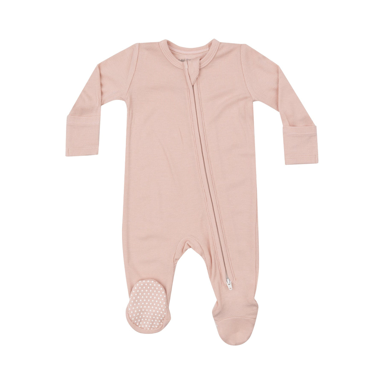 2-Way Zip Footie | Ribbed Blush