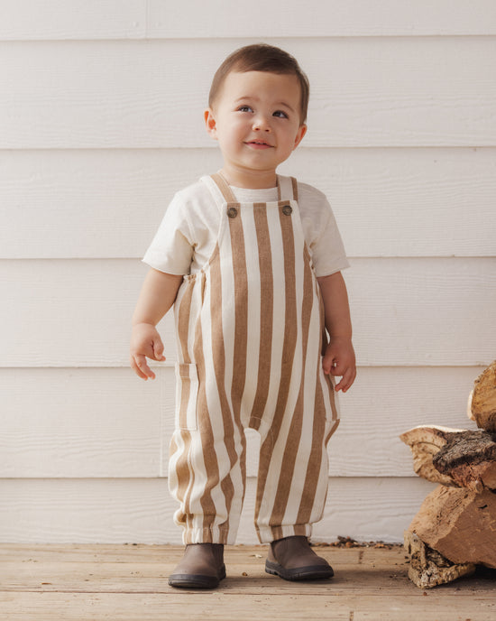 Cargo Baby Overall | Fawn Pinstripe