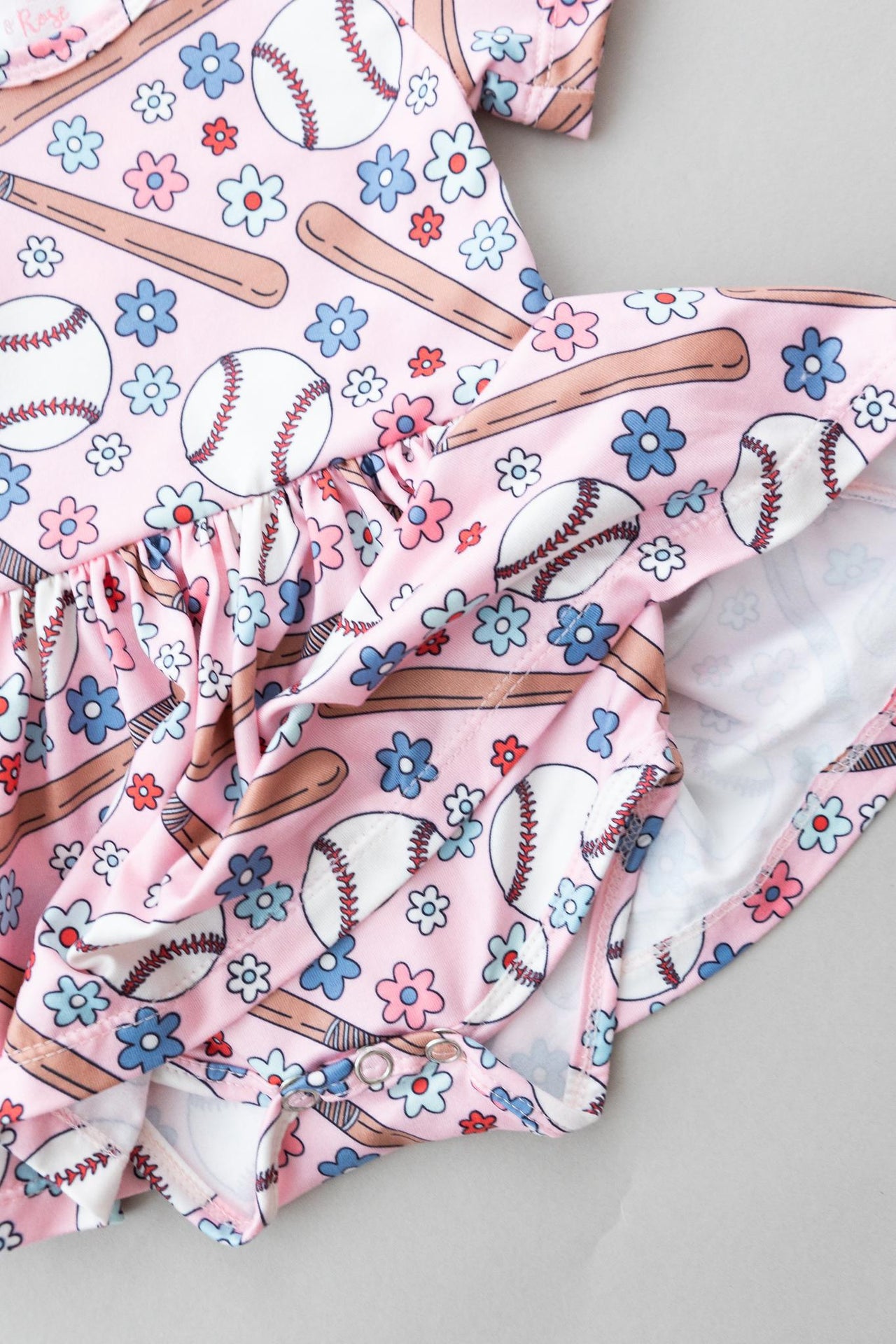 Batter Up Short Sleeve Twirl Bodysuit ** FINAL SALE**