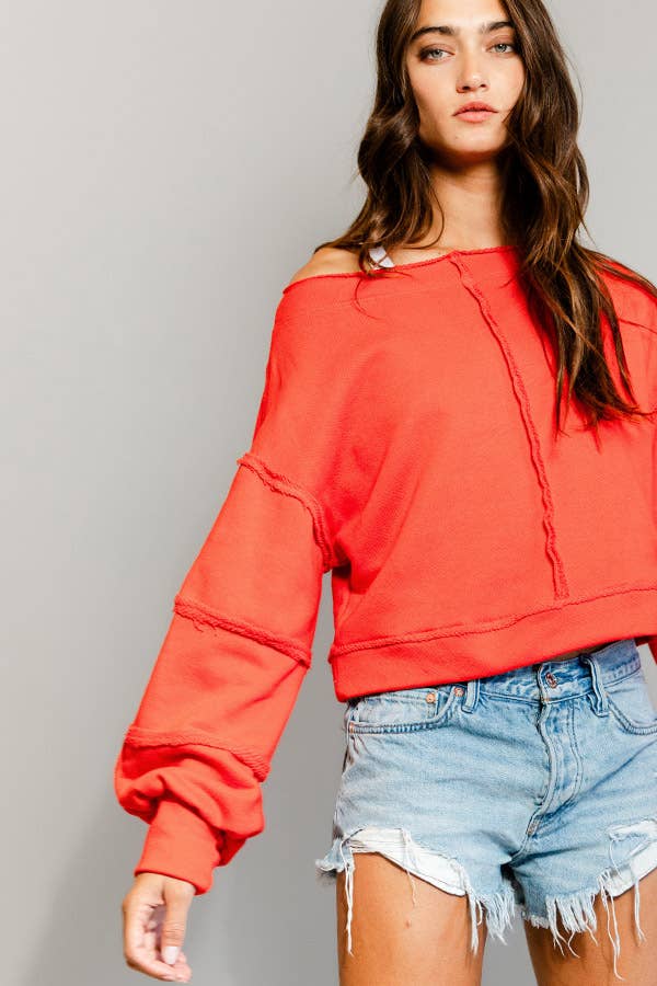 Cropped Sweatshirt | Red