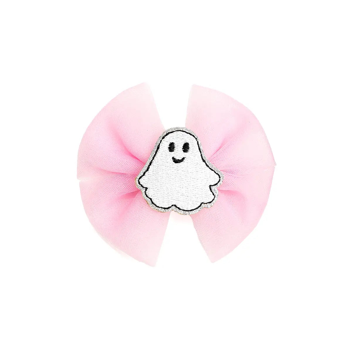 Tulle Ghost Bow Halloween Clip