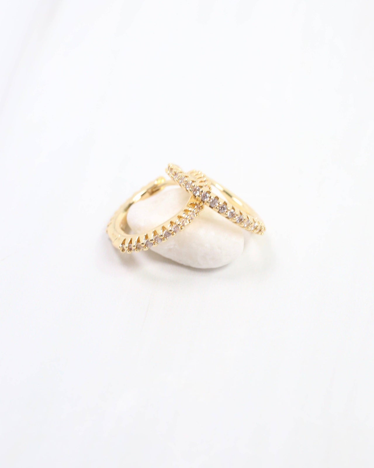 Annalise Pave CZ Hoop Earring Gold