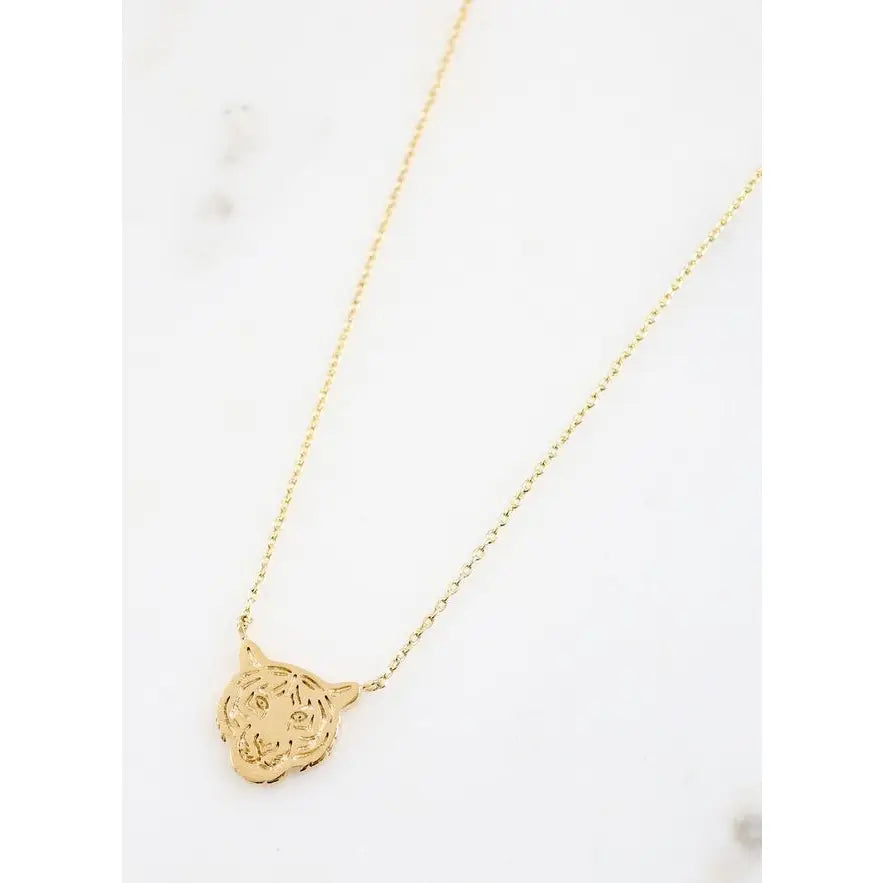 The World Is A Jungle Tiger Necklace | Gold