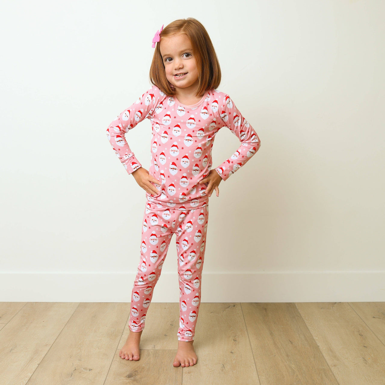 Vintage Santa Two Piece Jammies | Pink