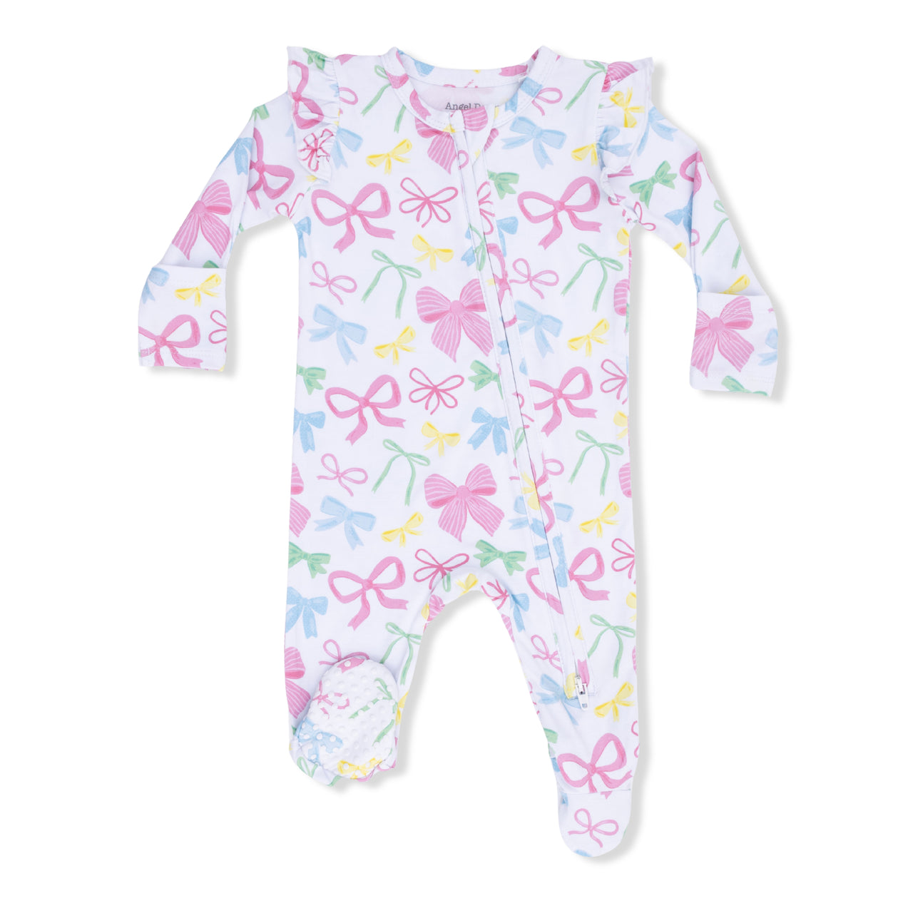 Ruffle Sleeve Zipper Footie | Sweet Bows