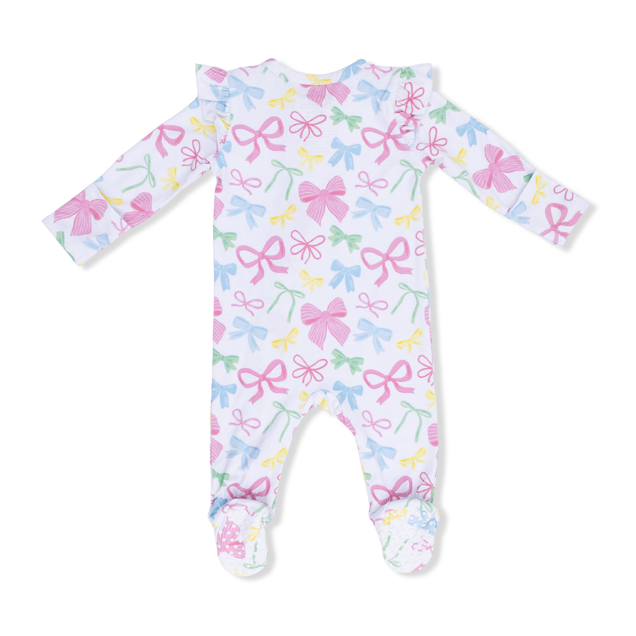 Ruffle Sleeve Zipper Footie | Sweet Bows