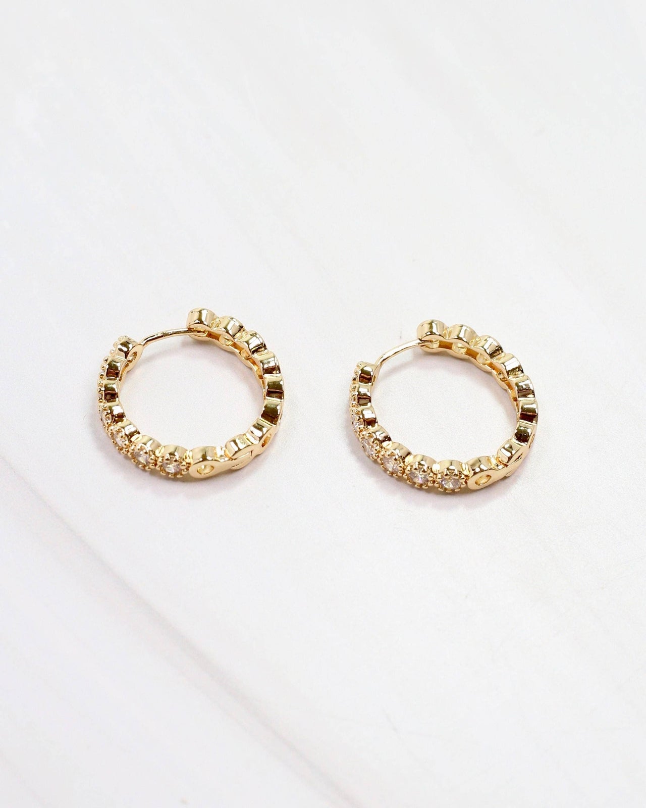Heather CZ Hoop Earring Gold