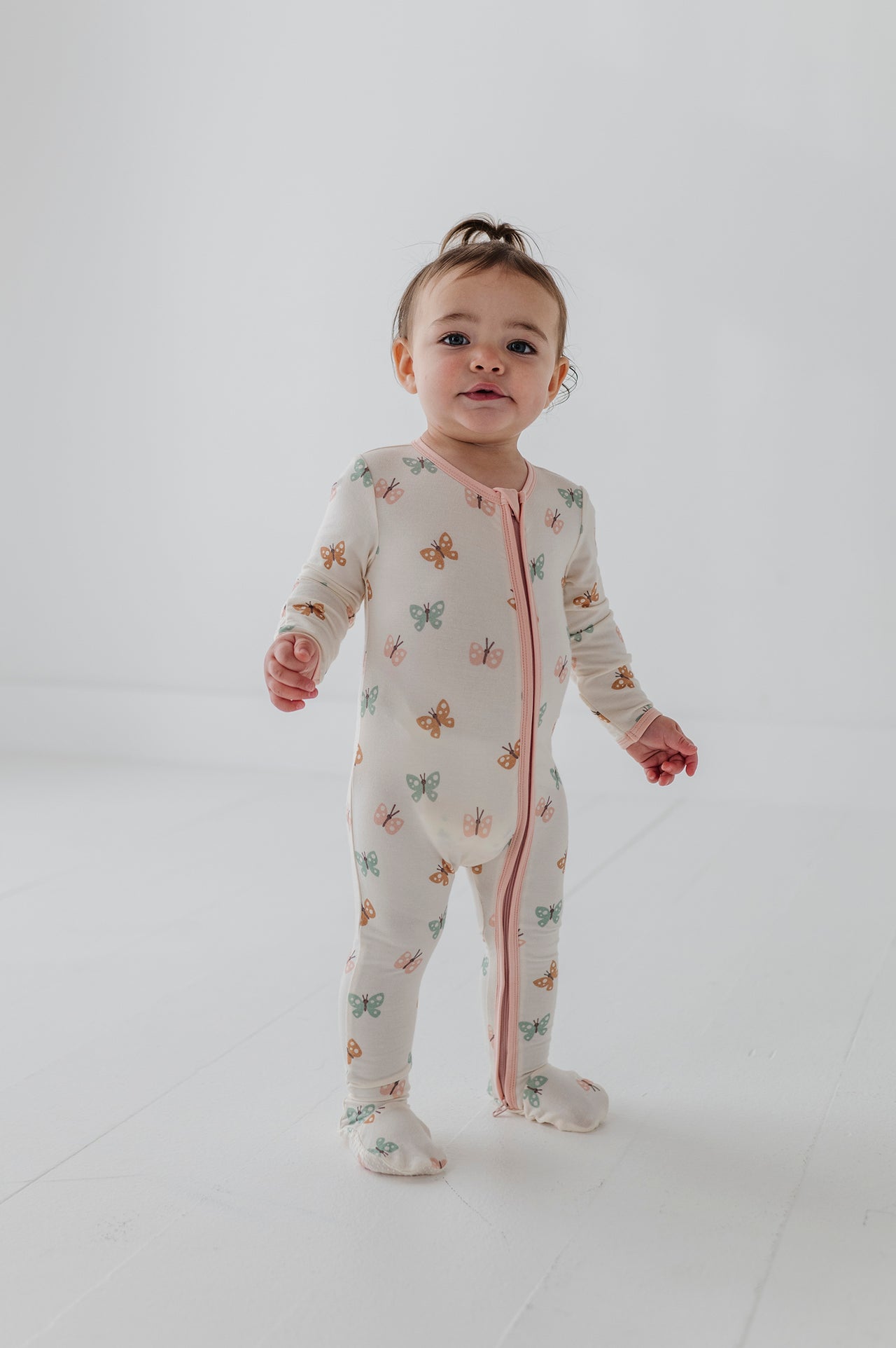 Footie Romper | Pastel Butterflies