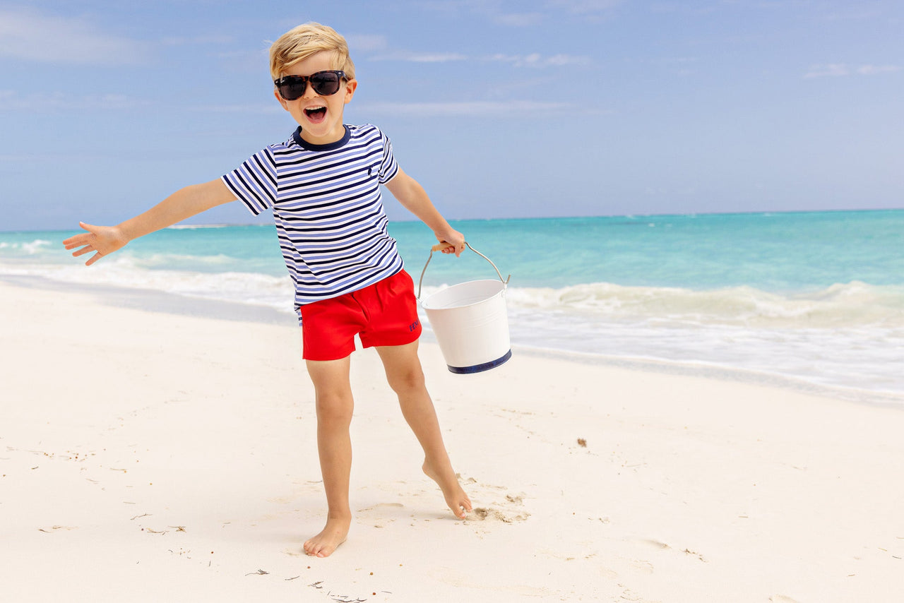 Carter Crewneck | Kennedy Cruise Stripe with Nantucket Navy Stork ** FINAL SALE **