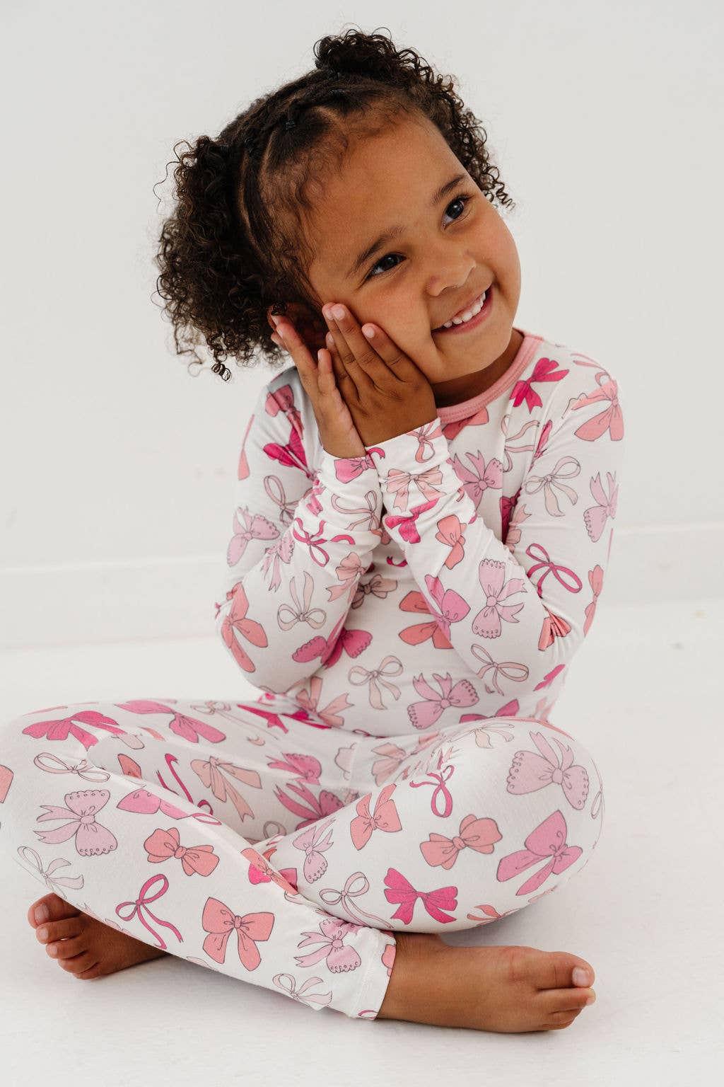 Pink Bows Long Sleeve Jammies Set