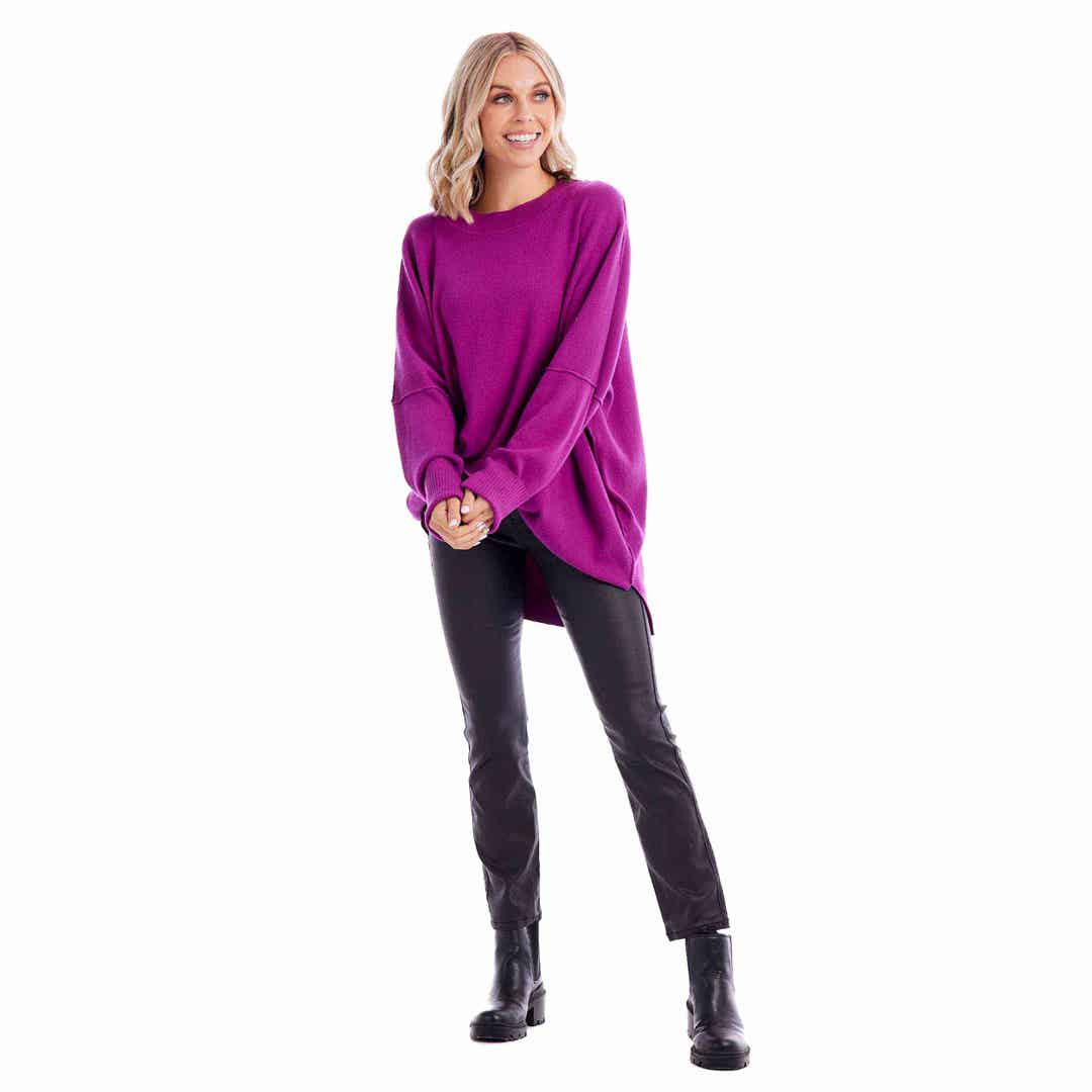 Astrid Ribbed Sweater | Purple **FINAL SALE**
