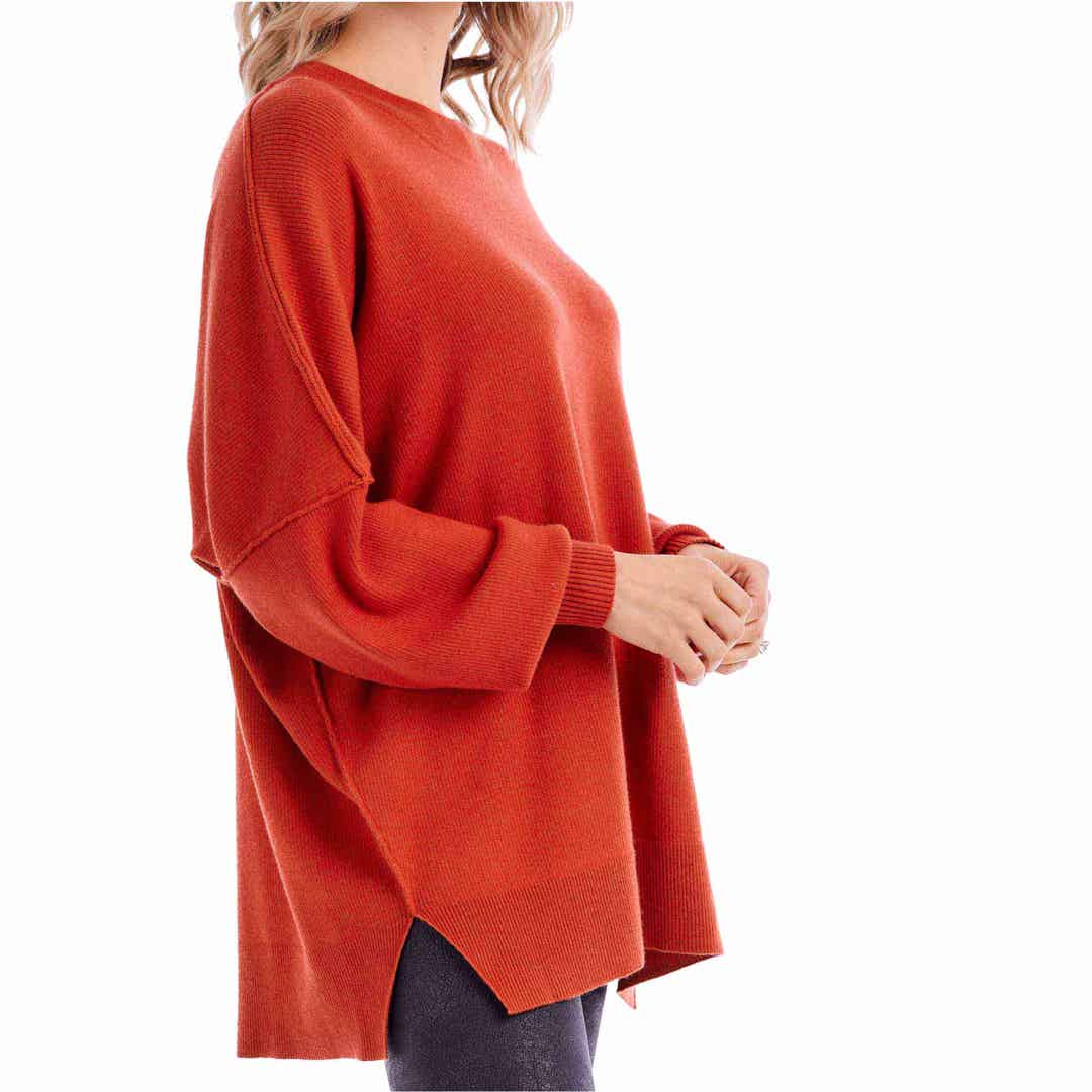 Astrid Ribbed Sweater | Orange