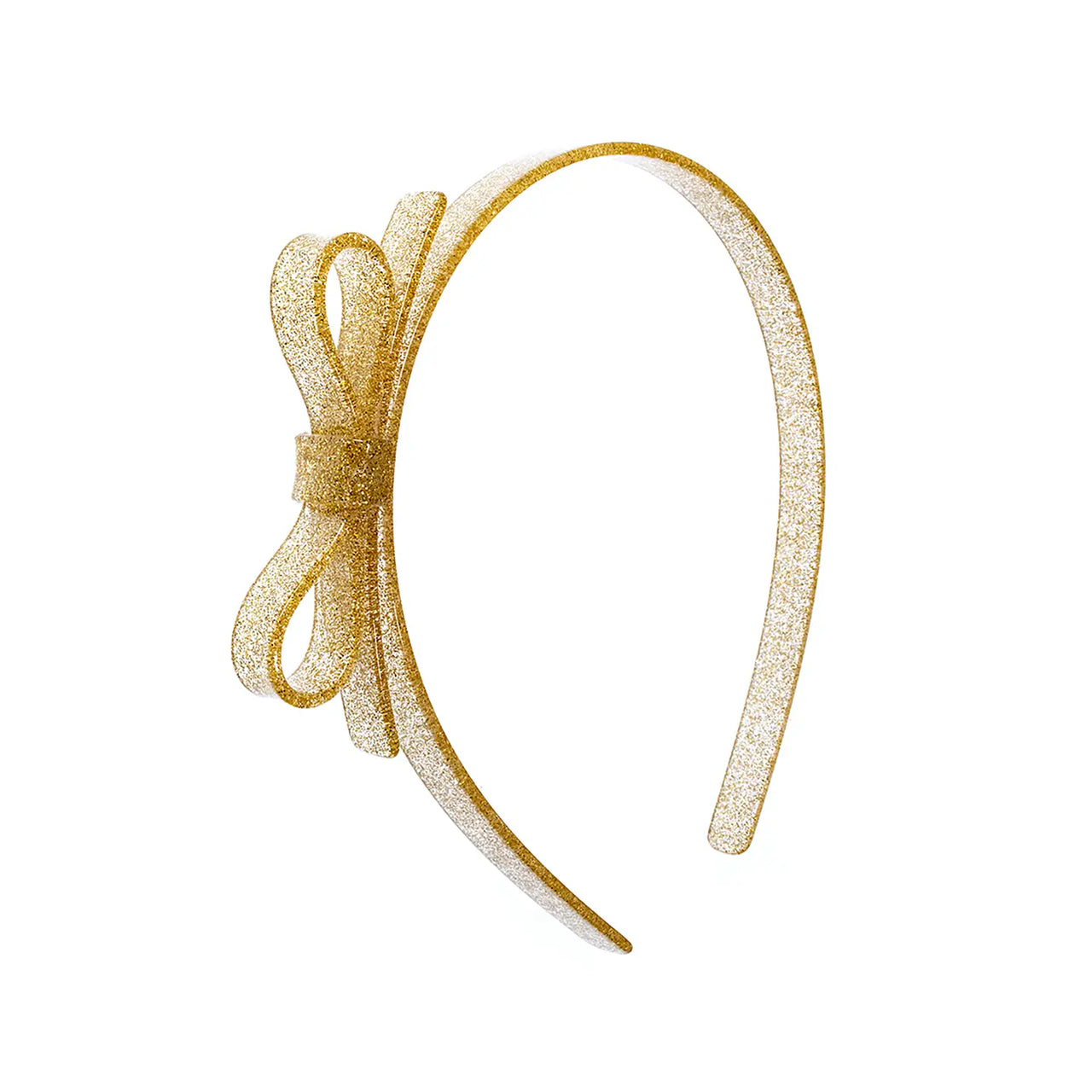 Glitter Gold Thin Bow Headband