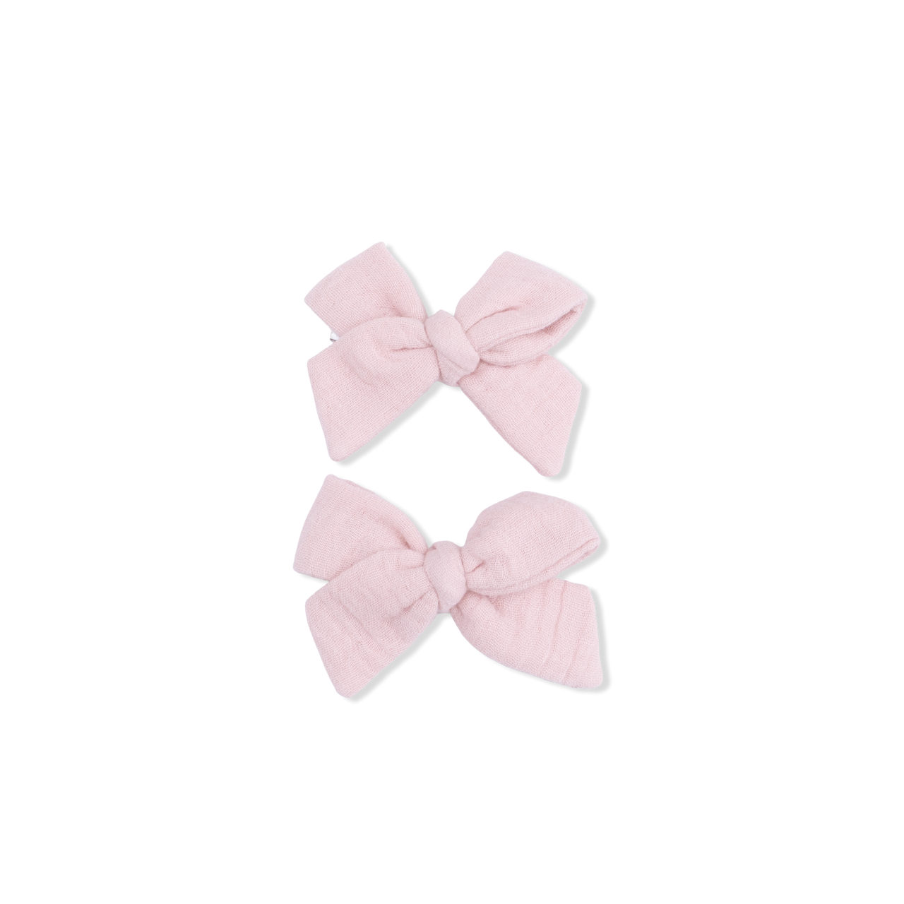 2-Pack Bow Clips | Solid Muslin Lotus