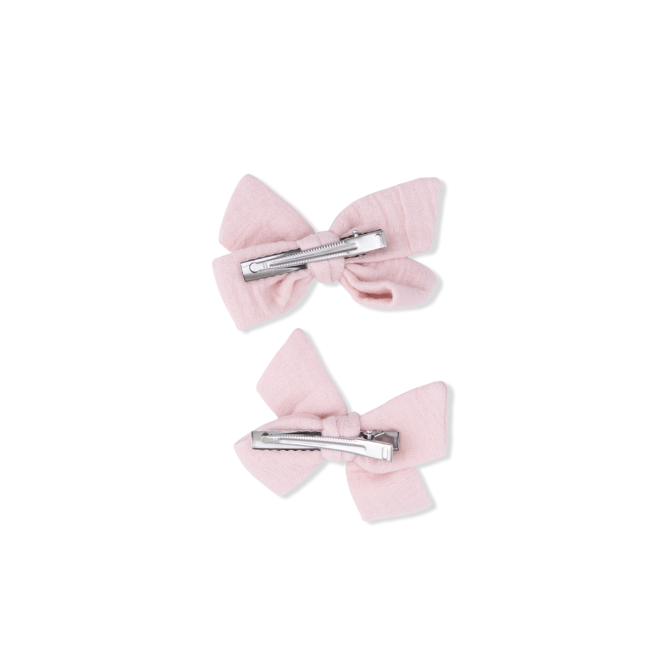 2-Pack Bow Clips | Solid Muslin Lotus