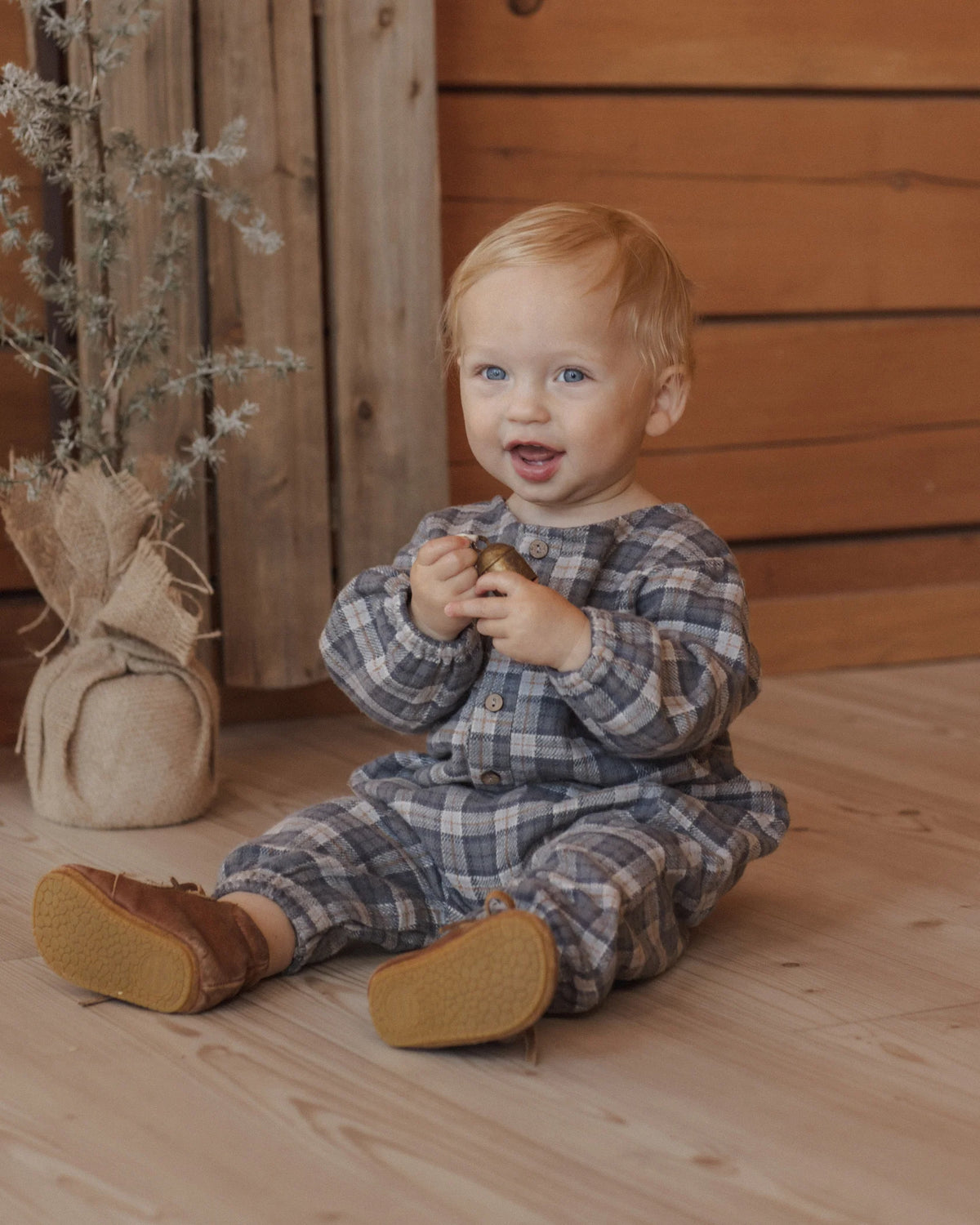 Relaxed Woven Jumpsuit | Winter Plaid